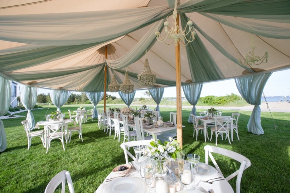 beach inspired wedding reception tent