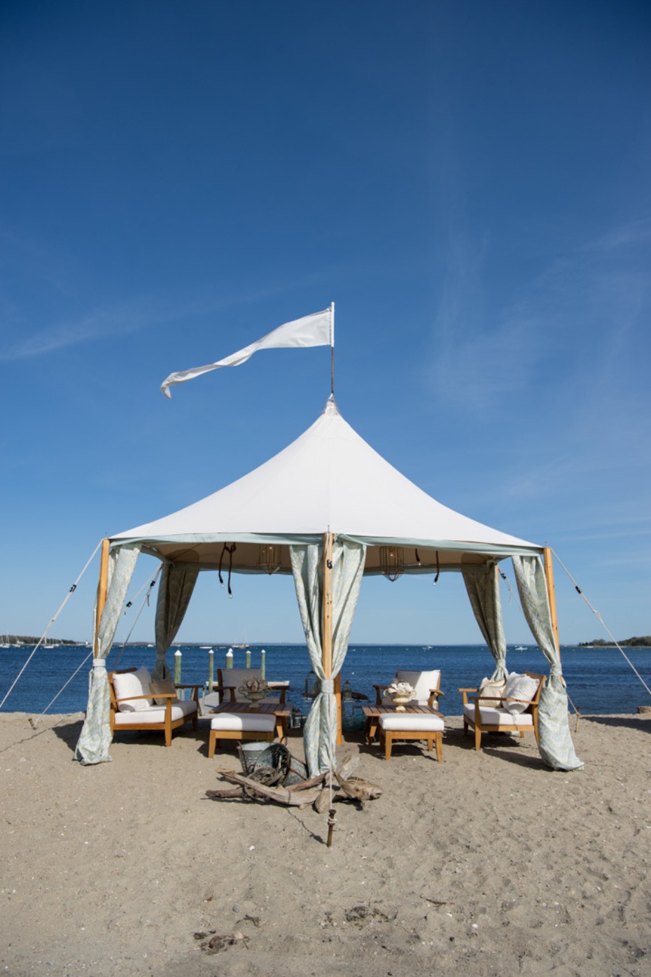 beach wedding tent lounge