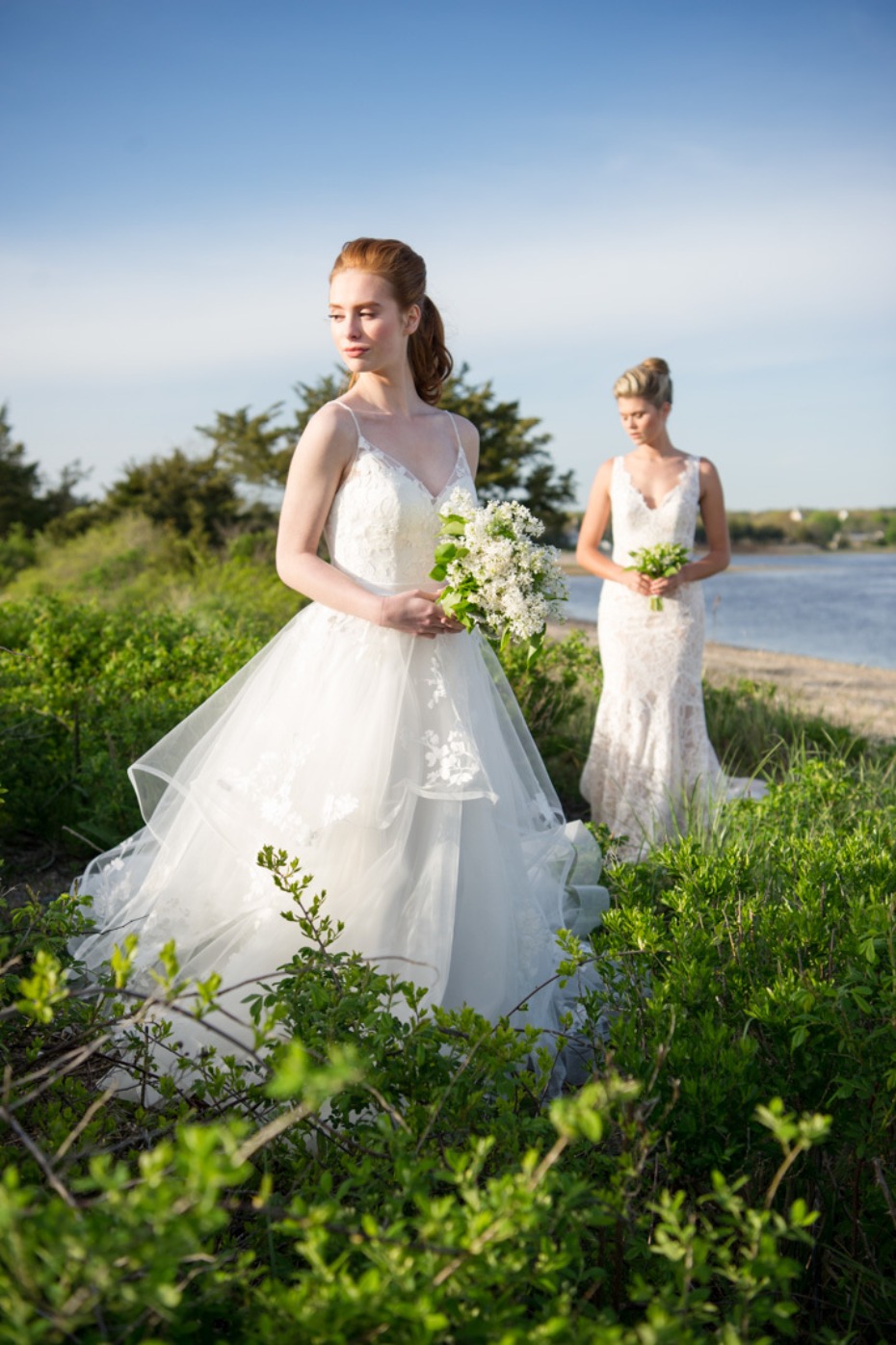 brides at the beach