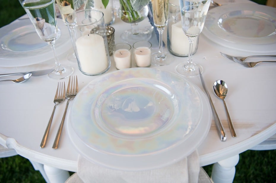mother of pearl wedding dishes