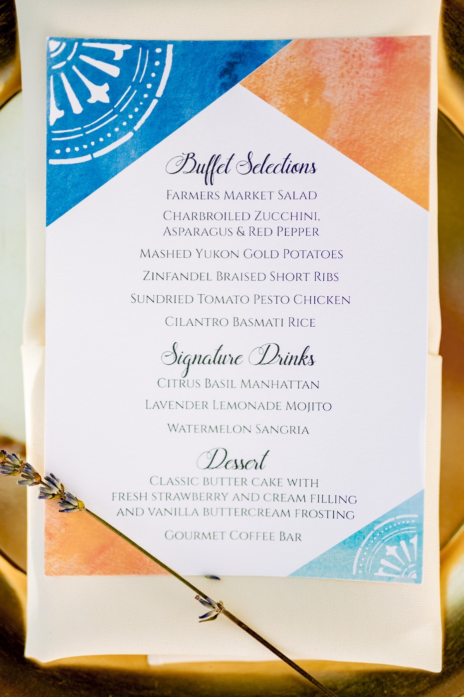 wedding menu idea