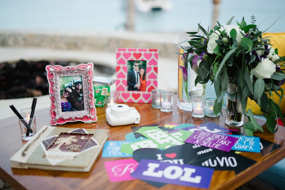 guestbook and wedding welcome table