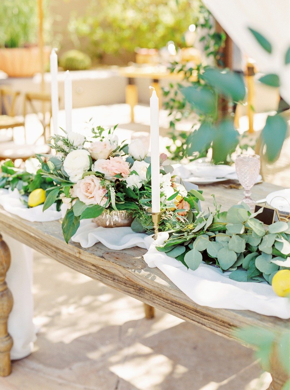 farm table wedding table decor