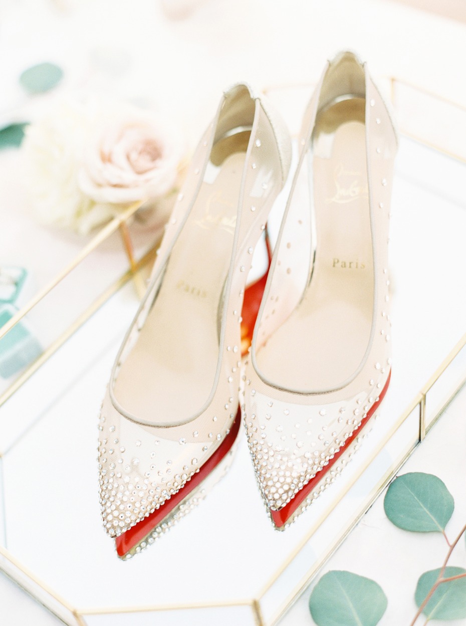 red bottom wedding shoes