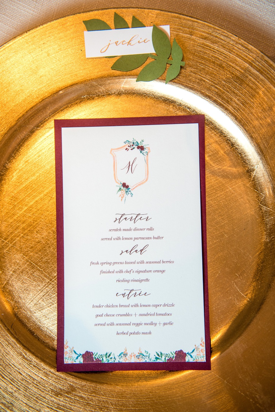 gold place setting