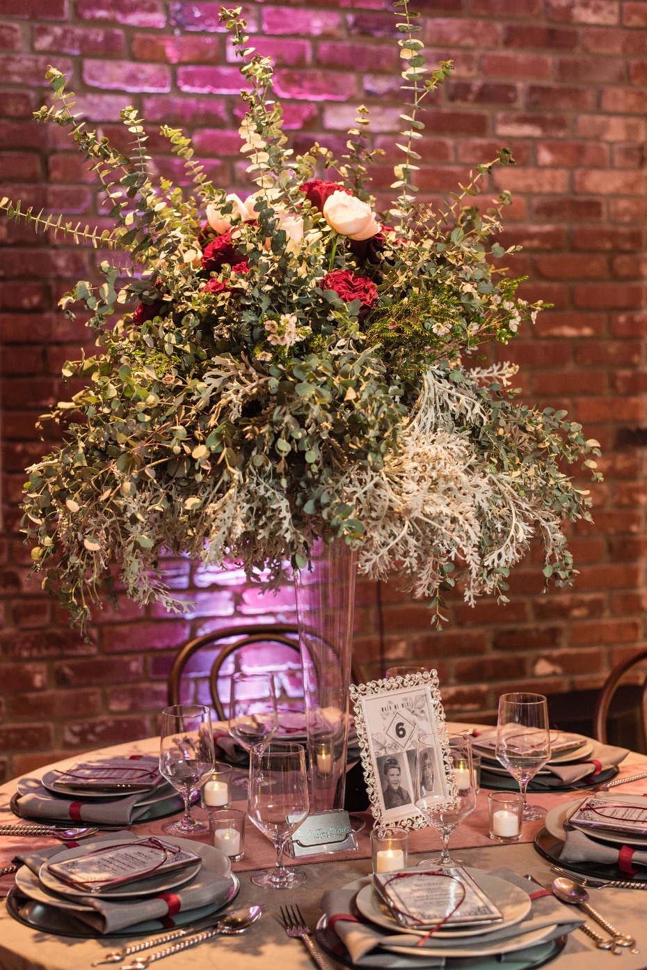 overgrown centerpiece floating above the table