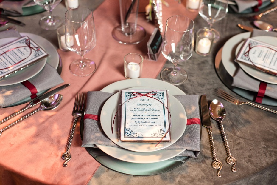 elegant grey place setting