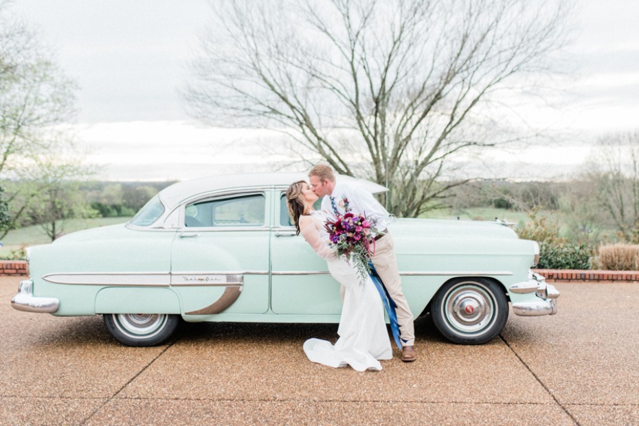 vintage wedding car