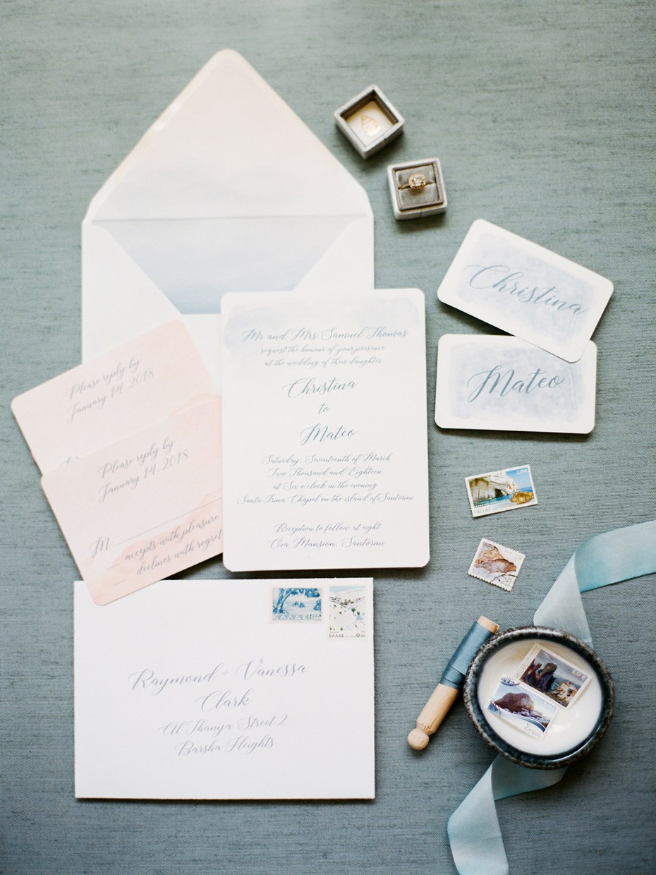 soft watercolors wedding invitations