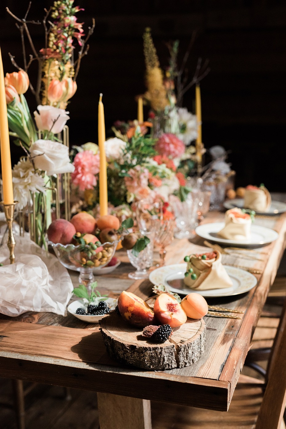 farm fresh and rustic summertime wedding table