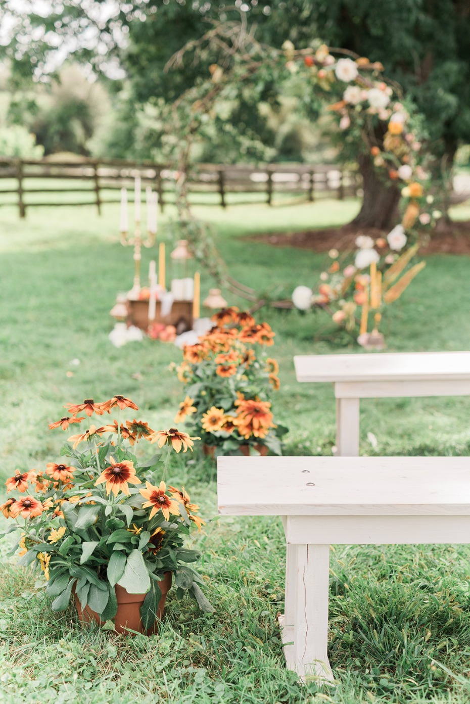 sunflowers and summer time outdoor wedding