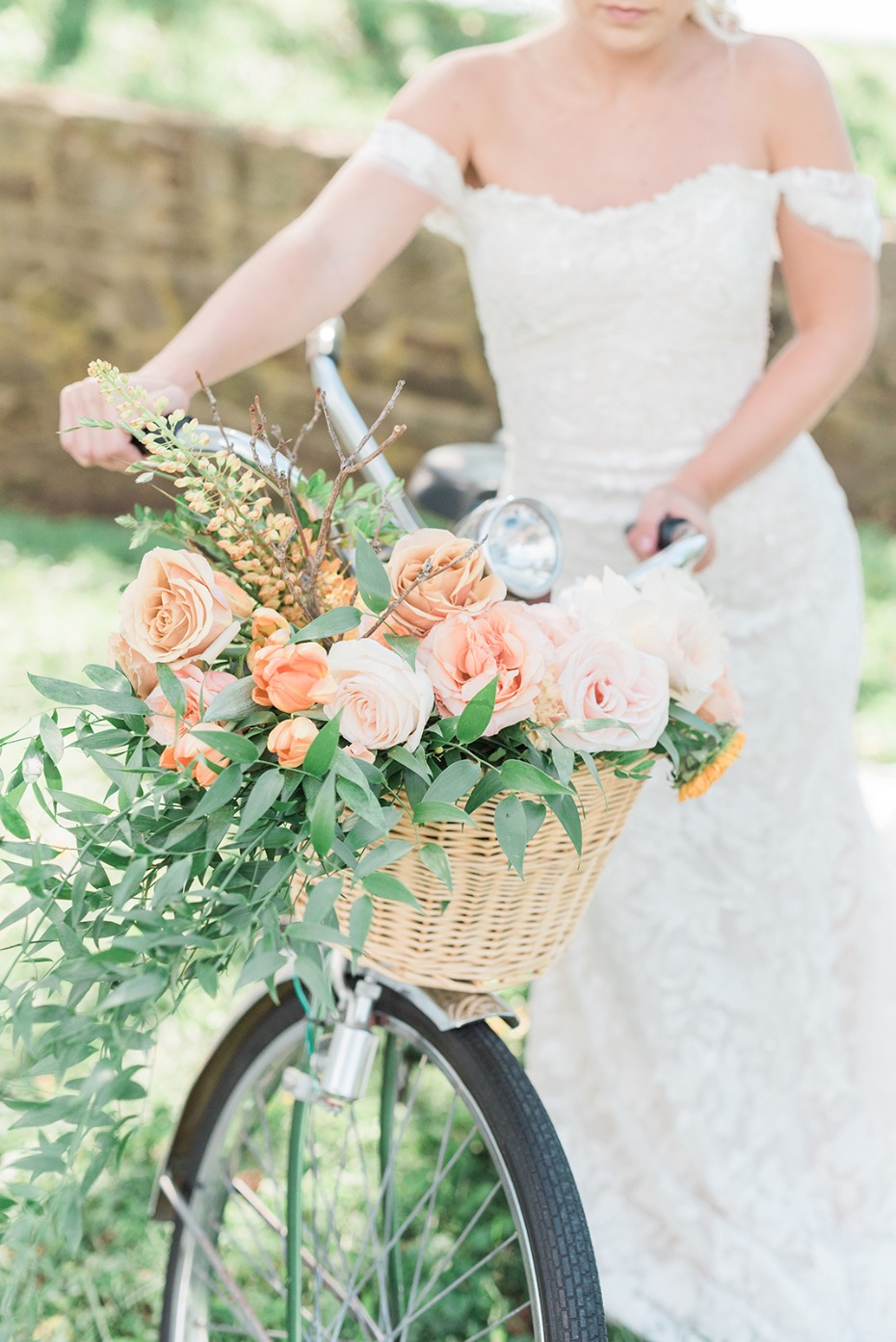 bicycle and floral filled basket