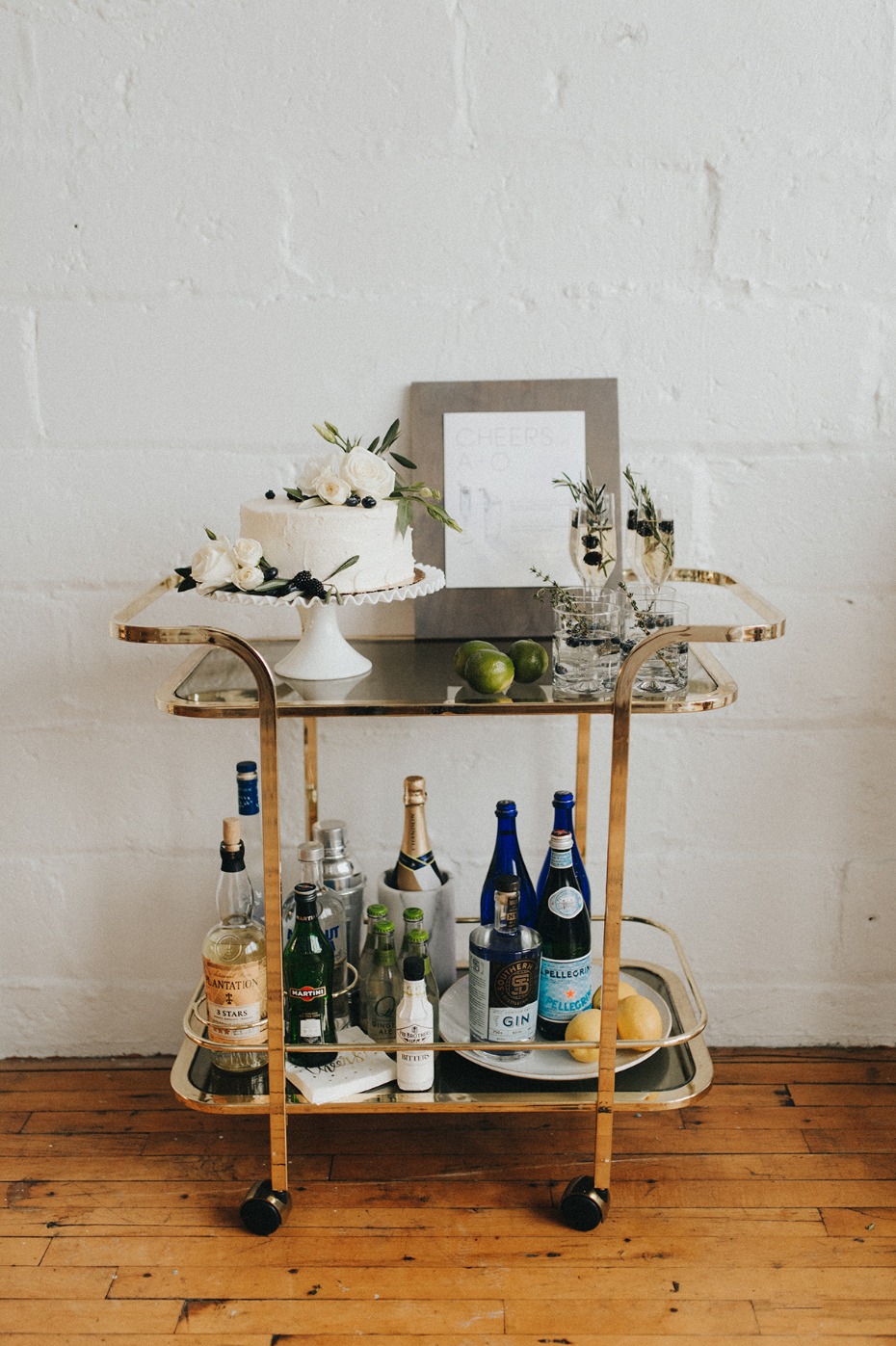 wedding bar and cake table