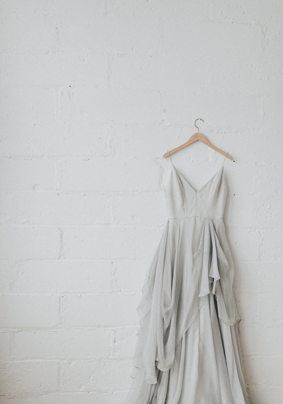 soft grey and modern wedding dress