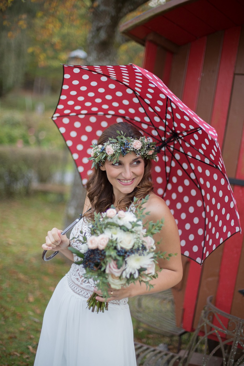 rainy day wedding photo idea