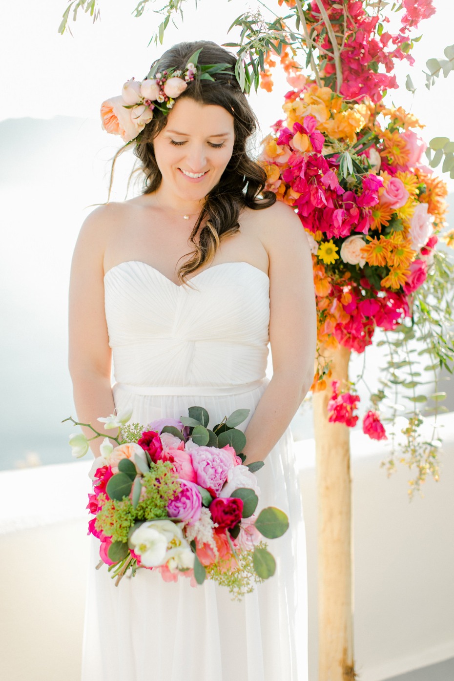 Bright and colorful bridal style