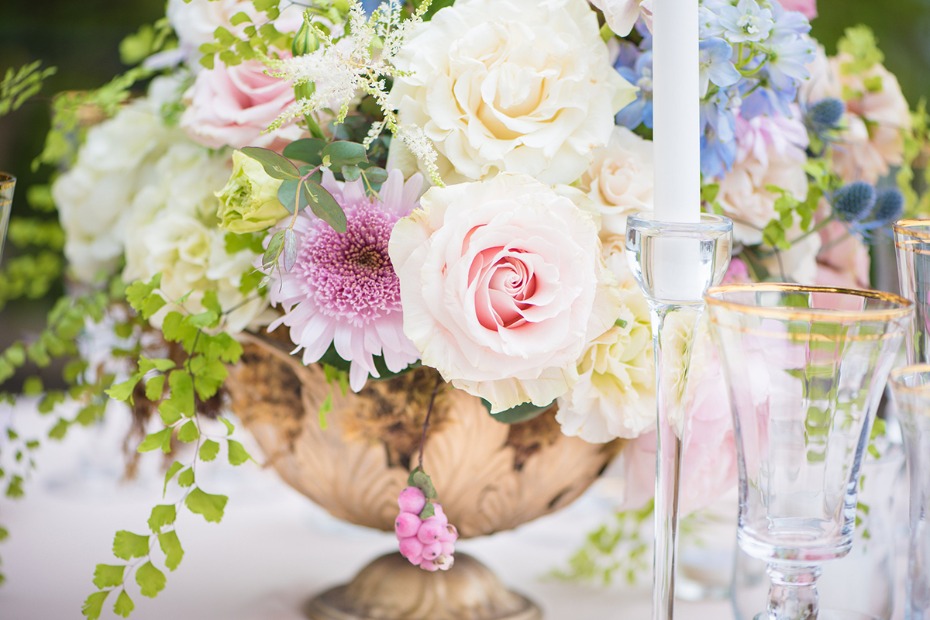 pastel floral wedding arrangement