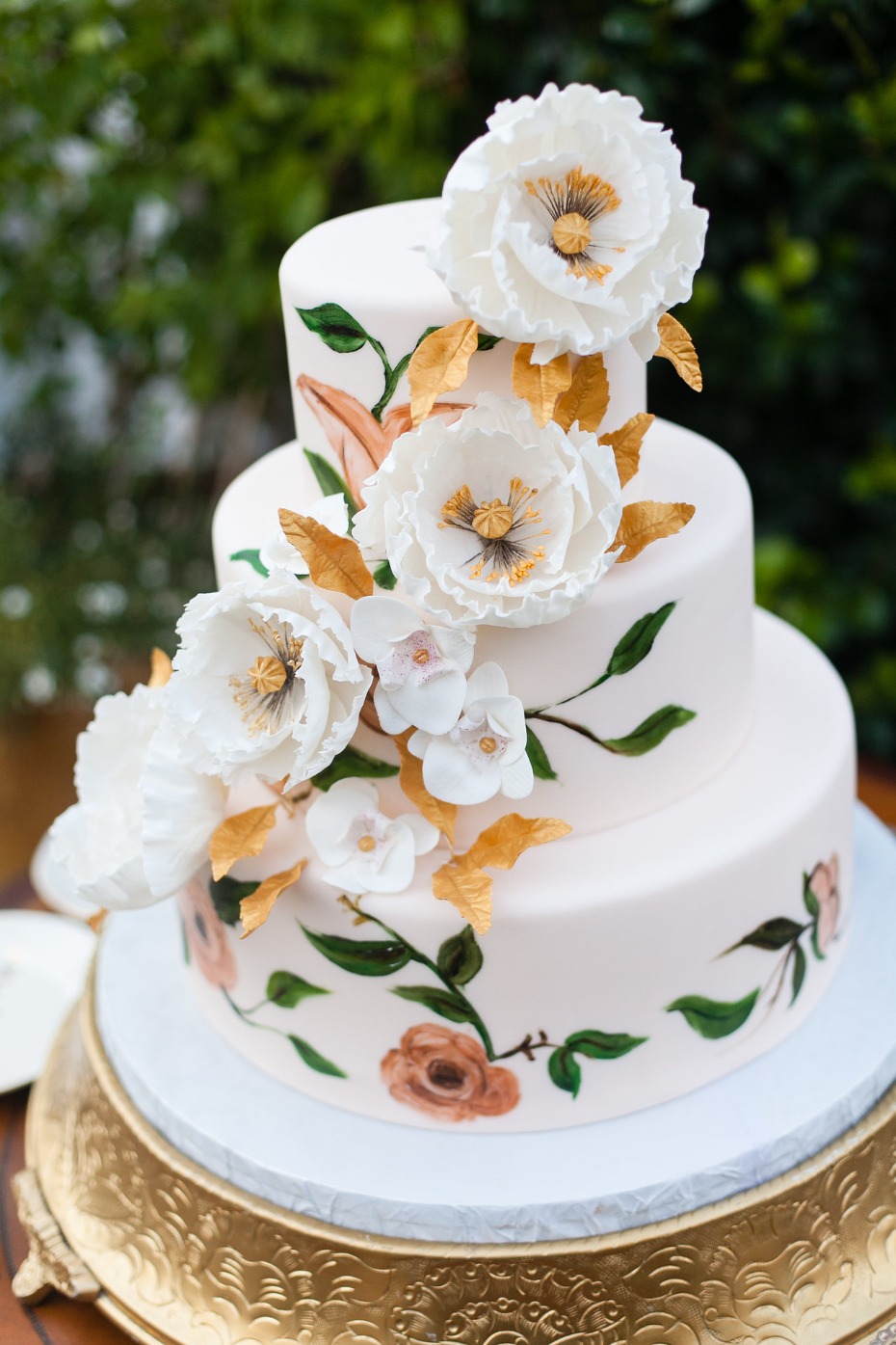 elegant painted wedding cake