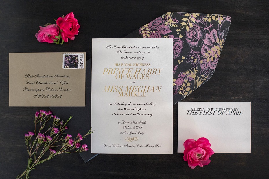 purple gold and black wedding invitations