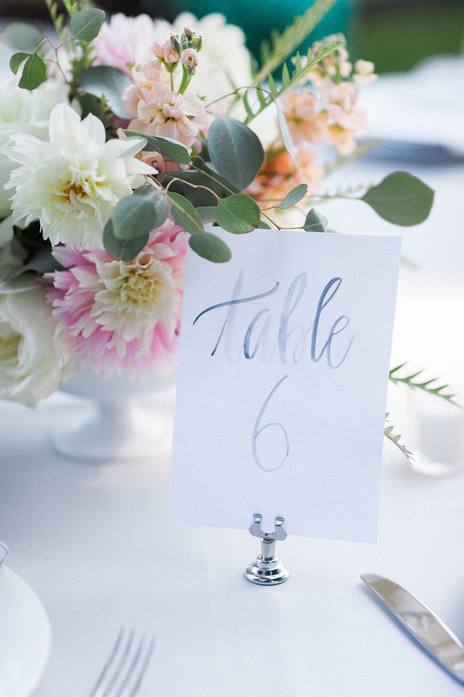 Watercolor table numbers