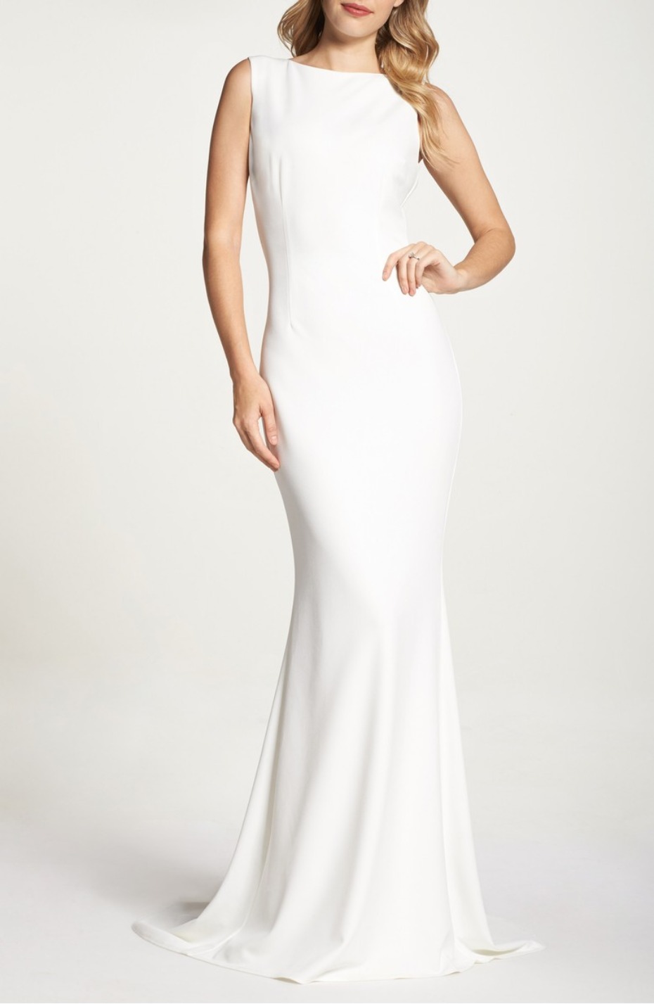 White Crepe Gown Katie May for Nordstrom