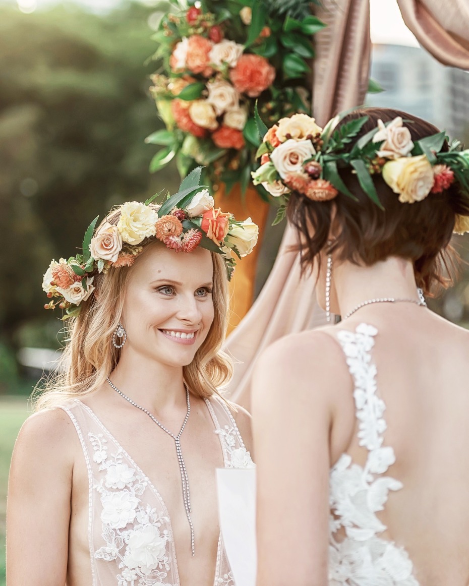 Flower crowns for the brides