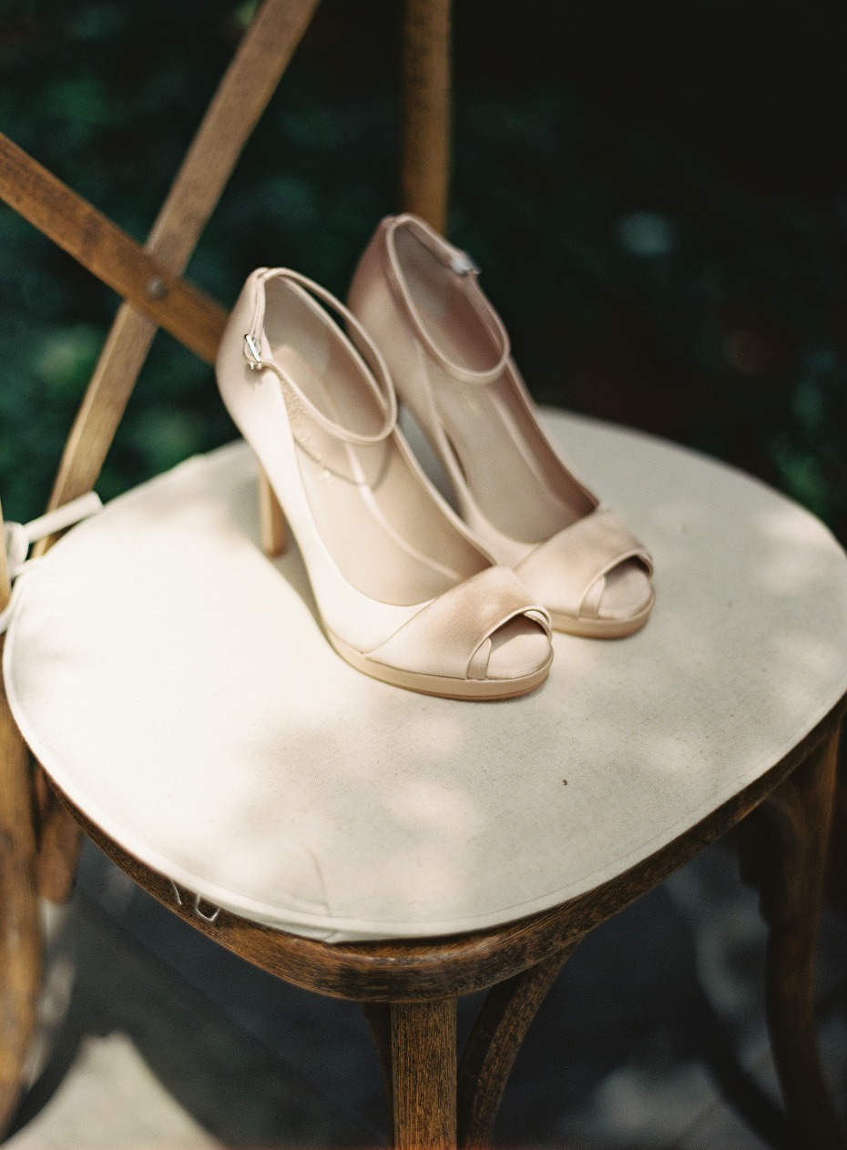 Ankle strap heels for the bride