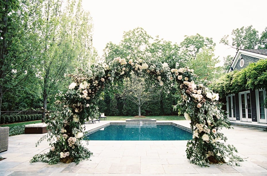 Lush floral wedding arch