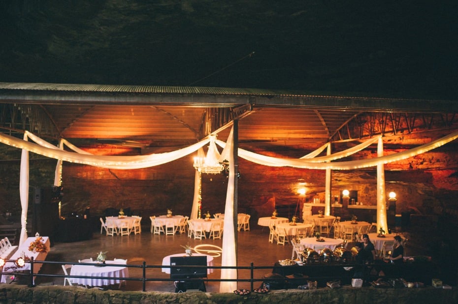 Cave wedding reception