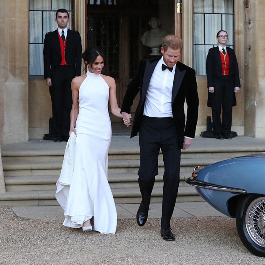 Meghan Markle and Prince Harry Leaving for Frogmore Reception