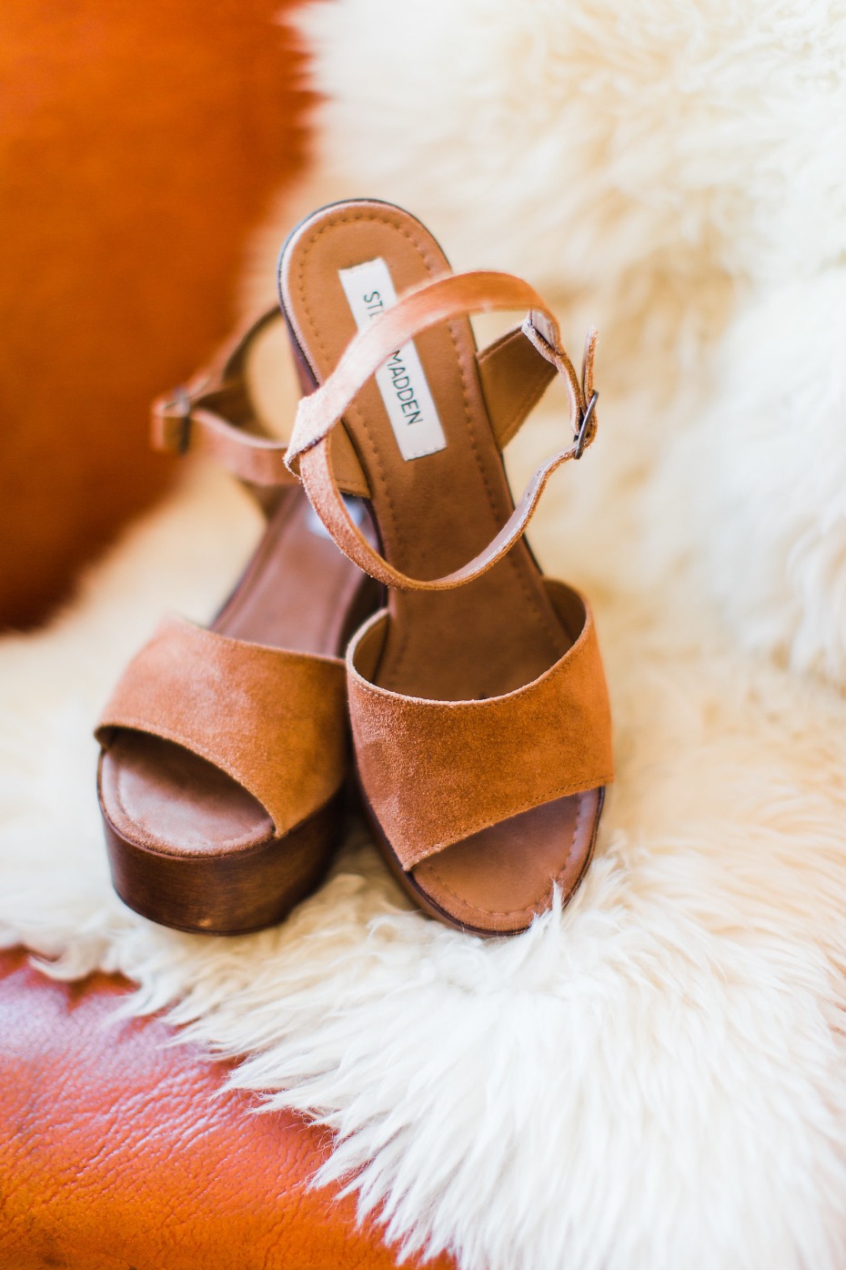 Leather and wood Steve Madden's for the bride