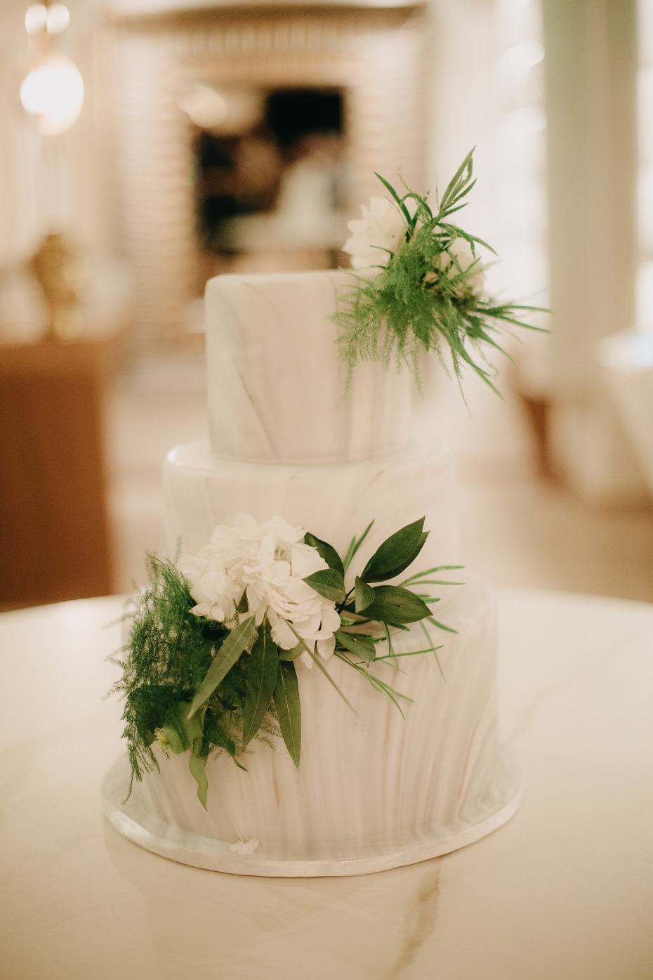 Grey and white marble wedding cake