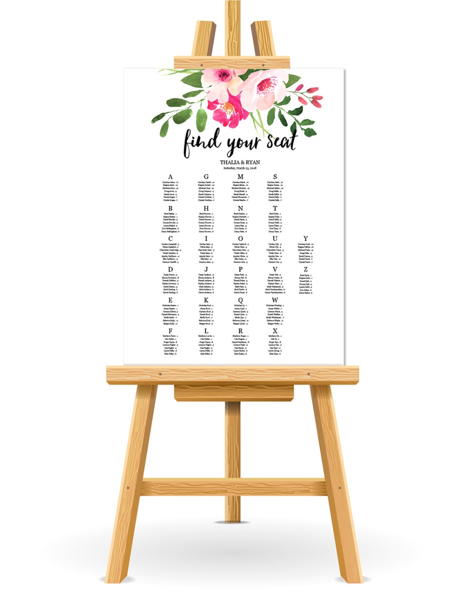 free printable seating chart