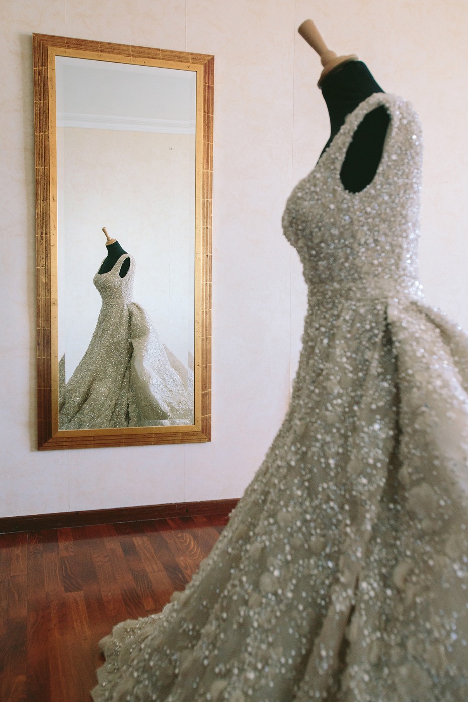 crystal encrusted wedding dress by Elie Saab