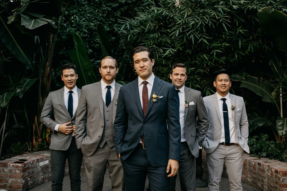 Mix and match groomsmen suits