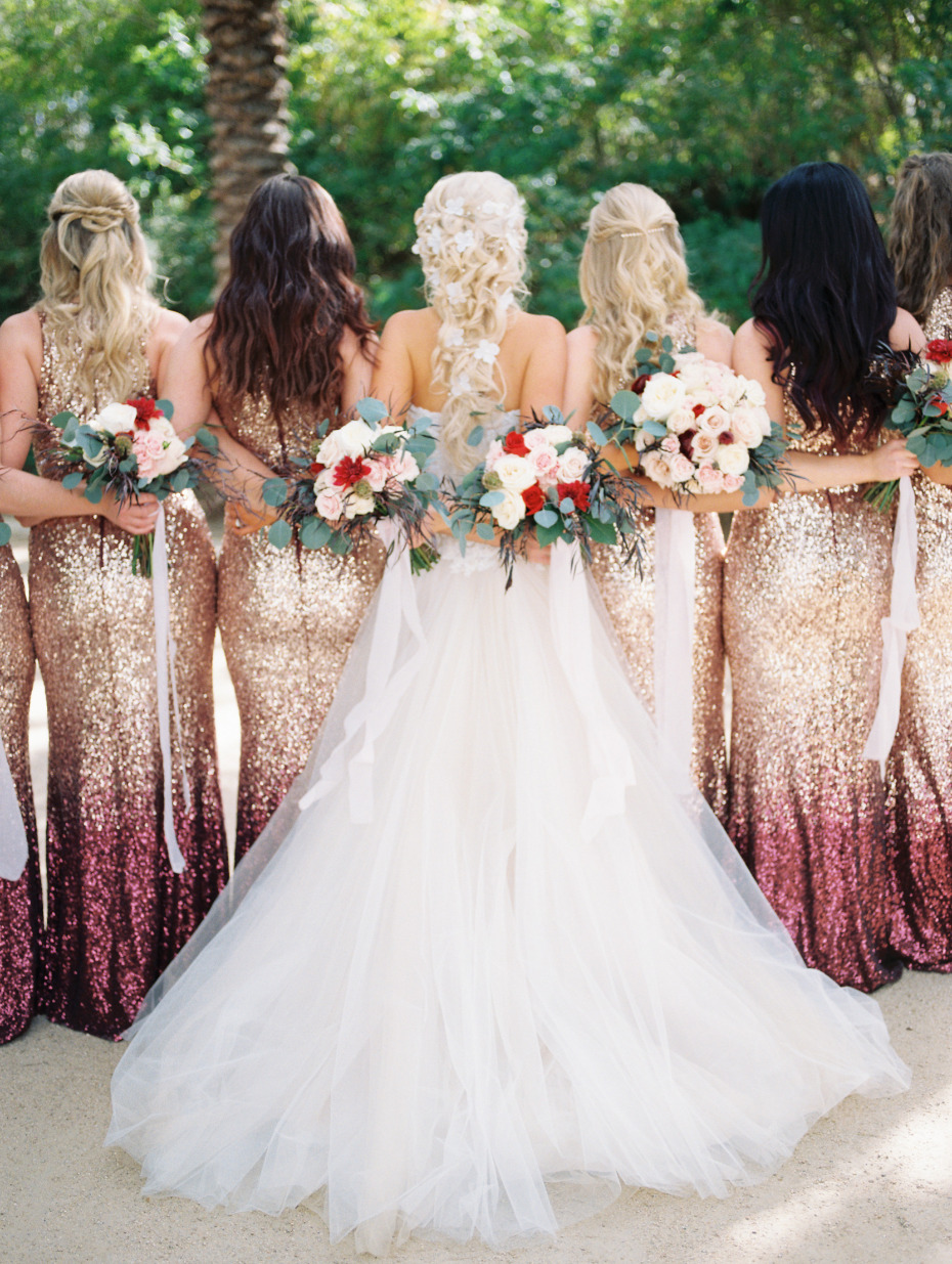 OMG sparkle bridesmaids dresses