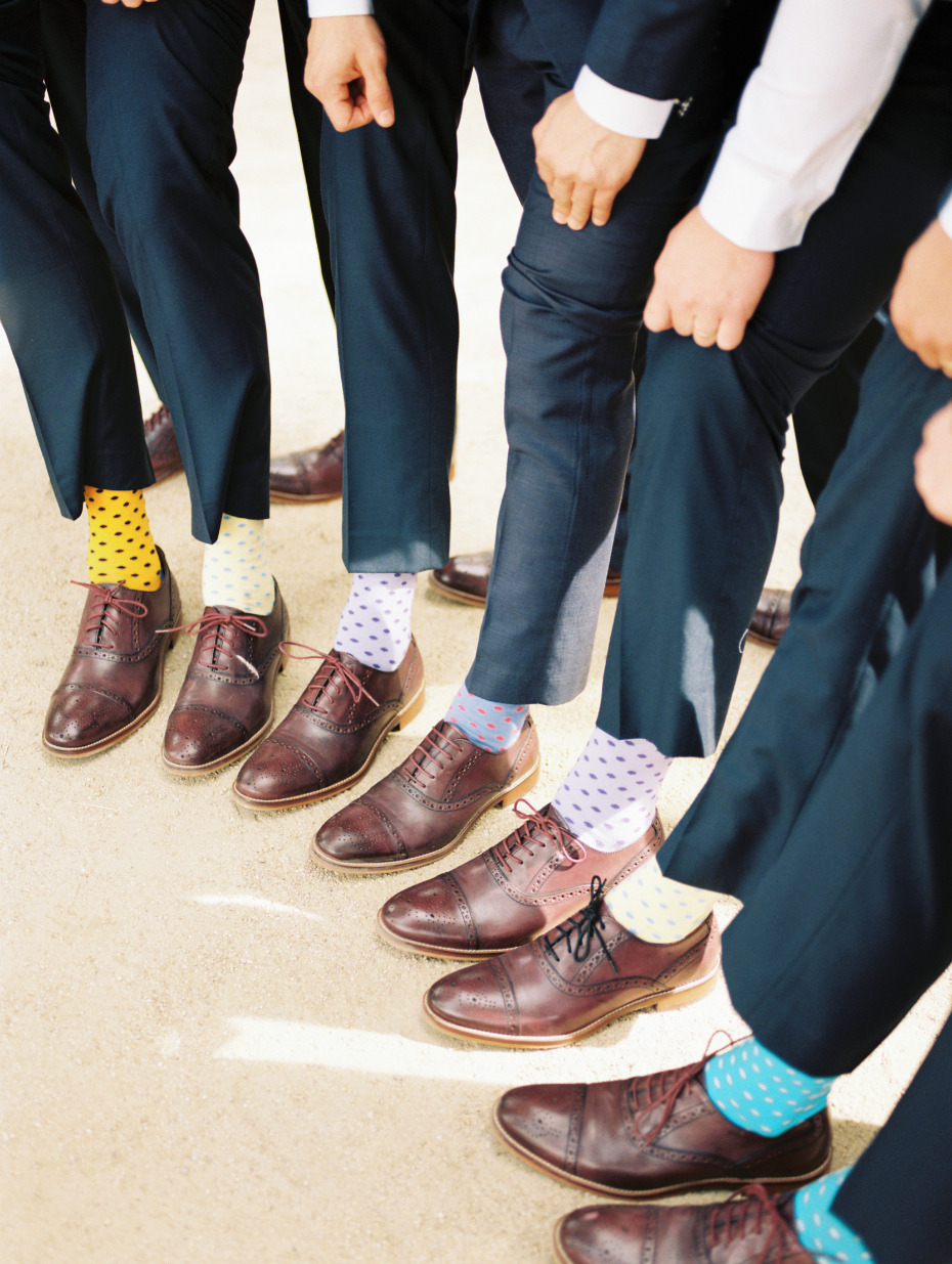 Polka dot groomsmen socks