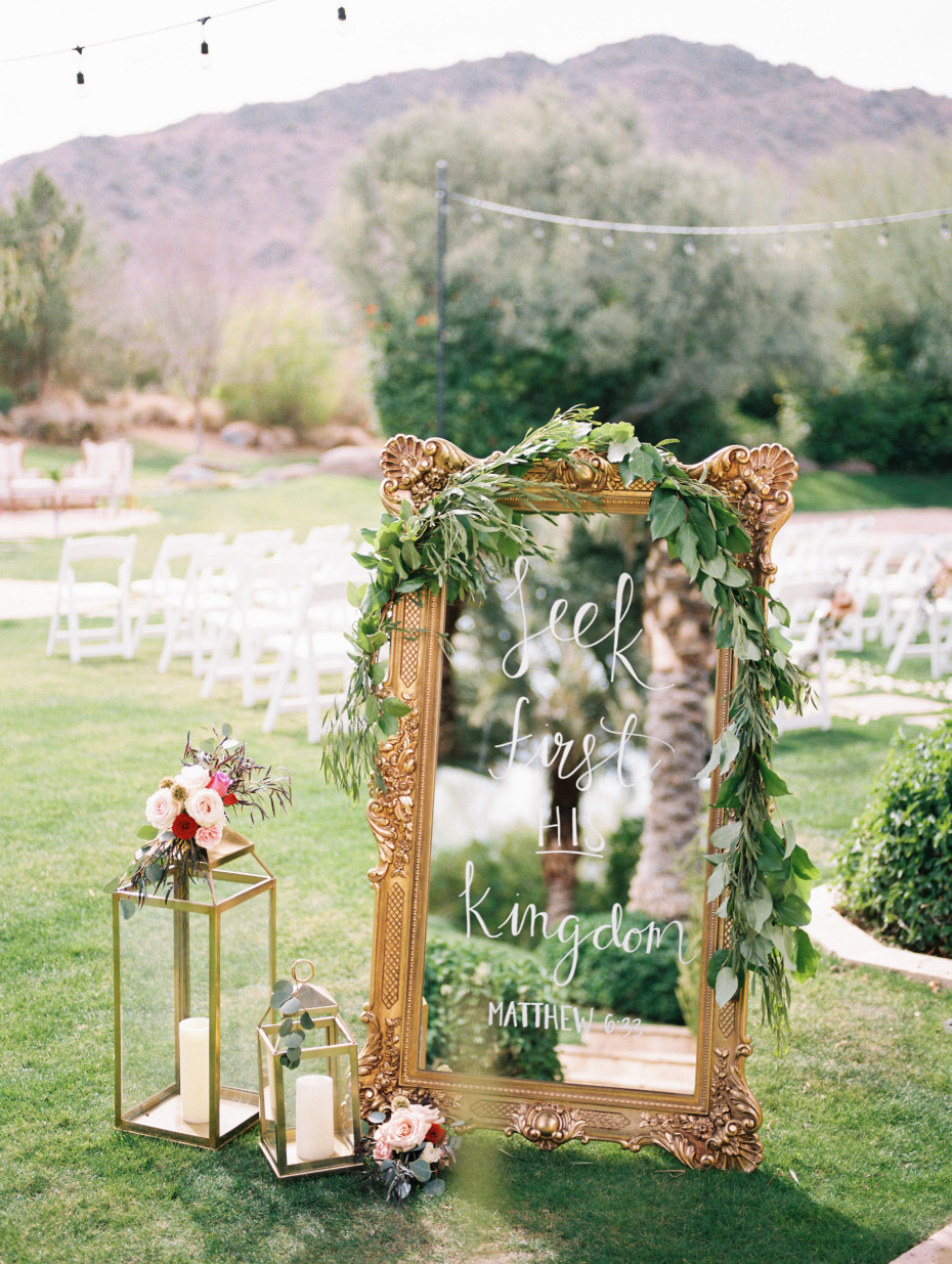 Wedding sign mirror