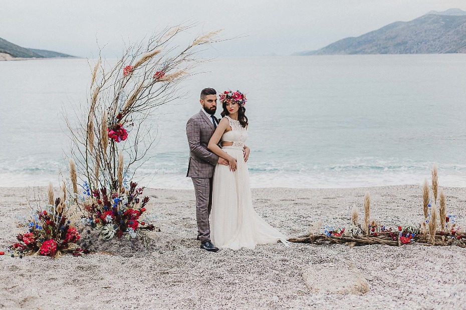 Bohemian beach wedding ideas in Greece