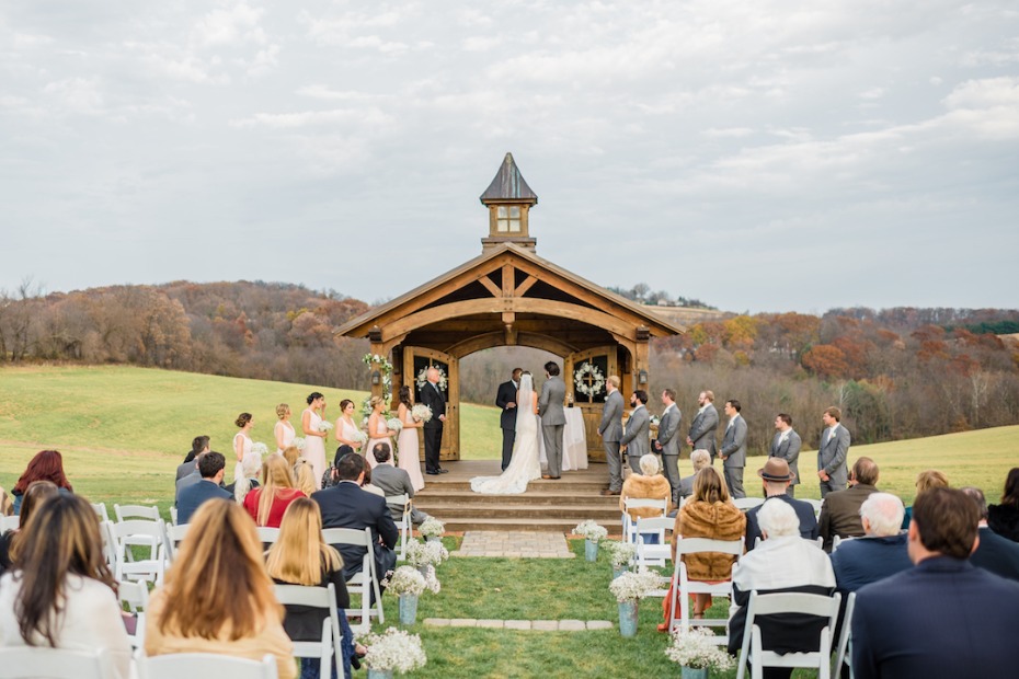 Outdoor ceremony at Wyndridge Farm wedding in DC