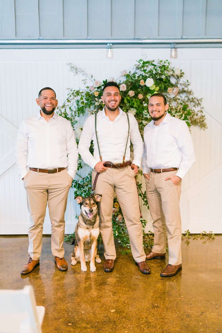 groom and his men in white and tan