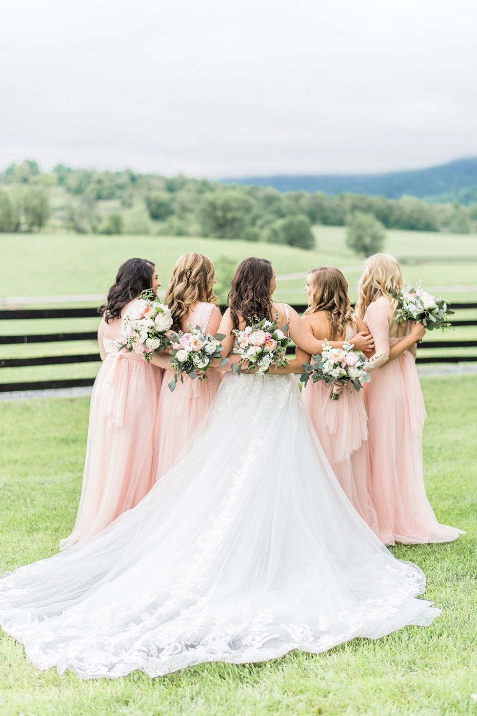 a bride and her bridesmaids