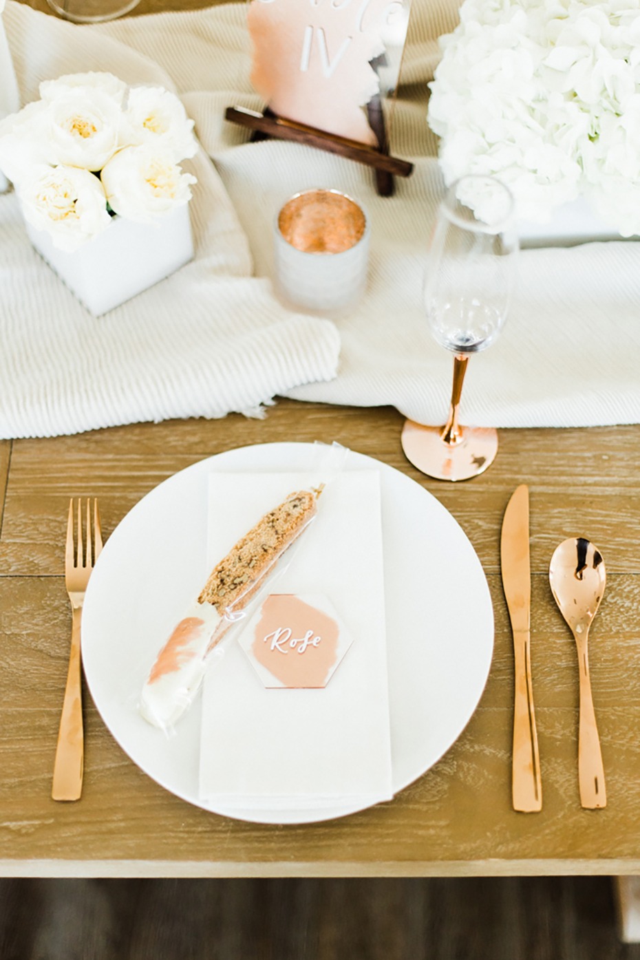simple and modern wedding place setting
