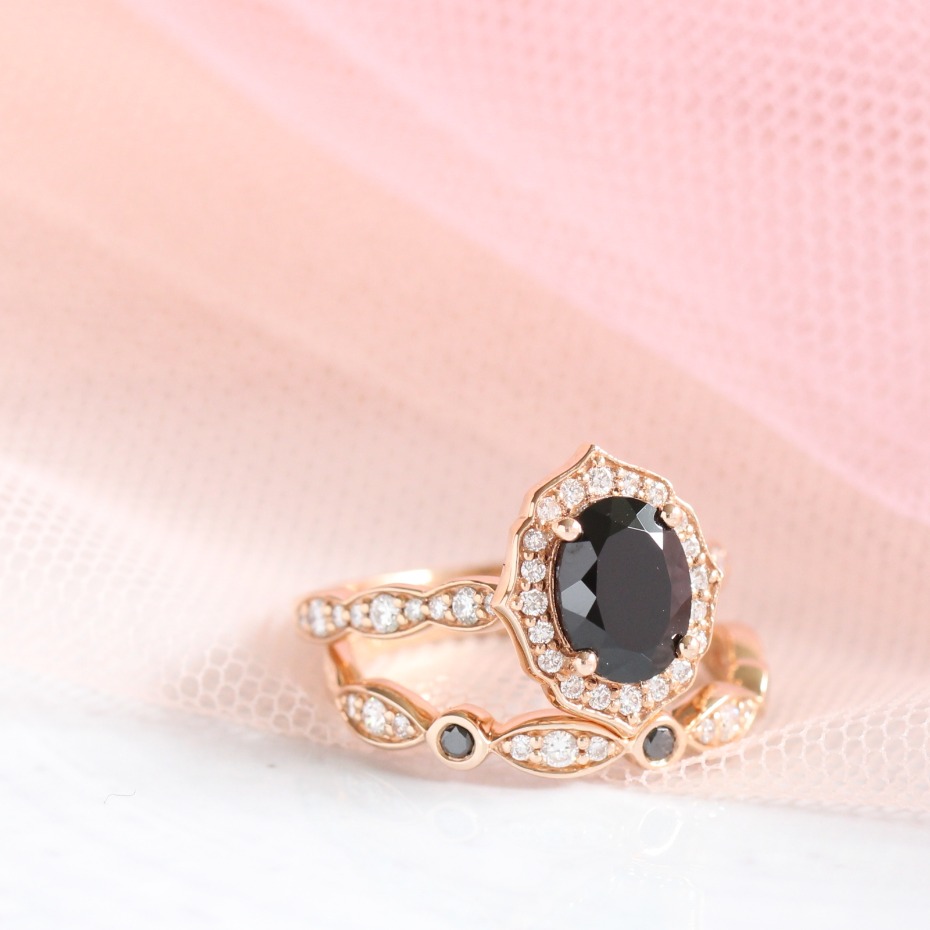 La More Design Black Spinel Engagement Ring