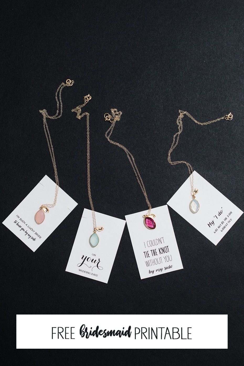Free bridesmaid necklace printable from Lilla Design