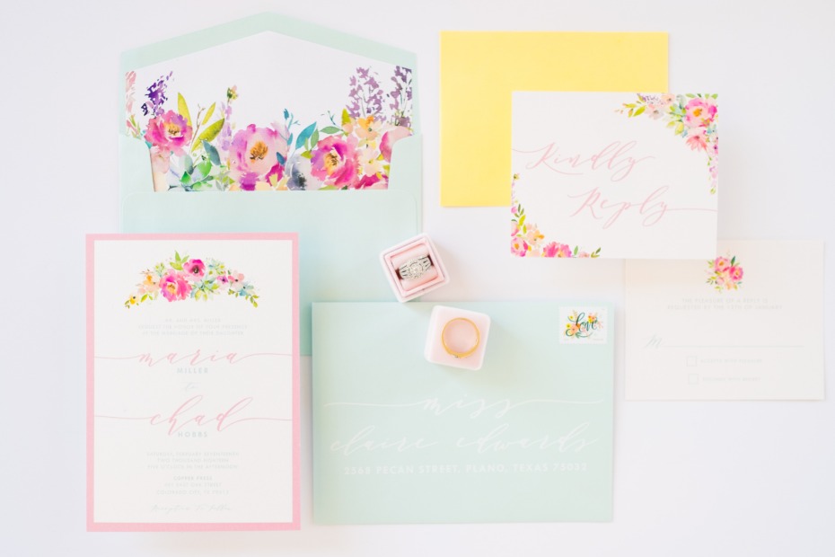floral themed wedding invitaions