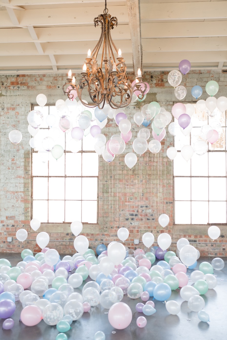 pastel wedding balloons