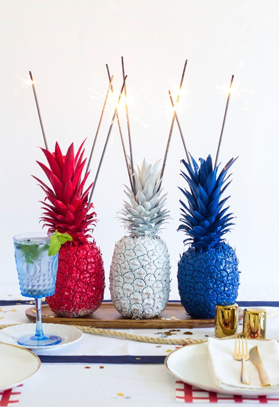 4th of July pineapple centerpiece