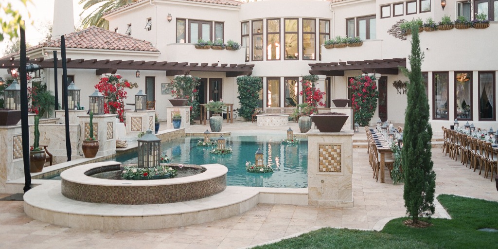 Elegant Mediterranean Style Backyard Wedding