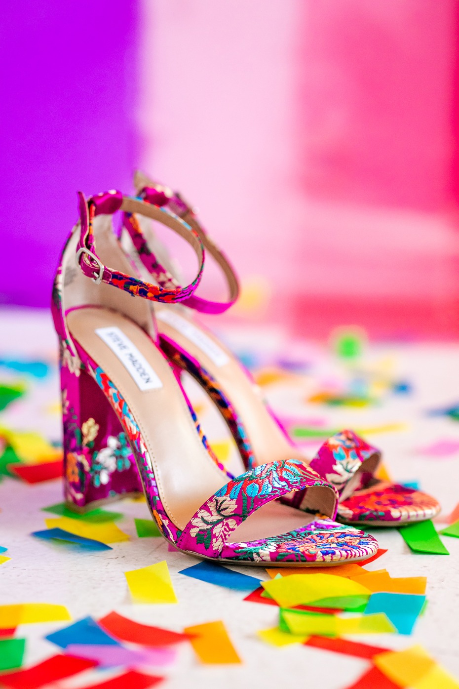 bold floral wedding shoes